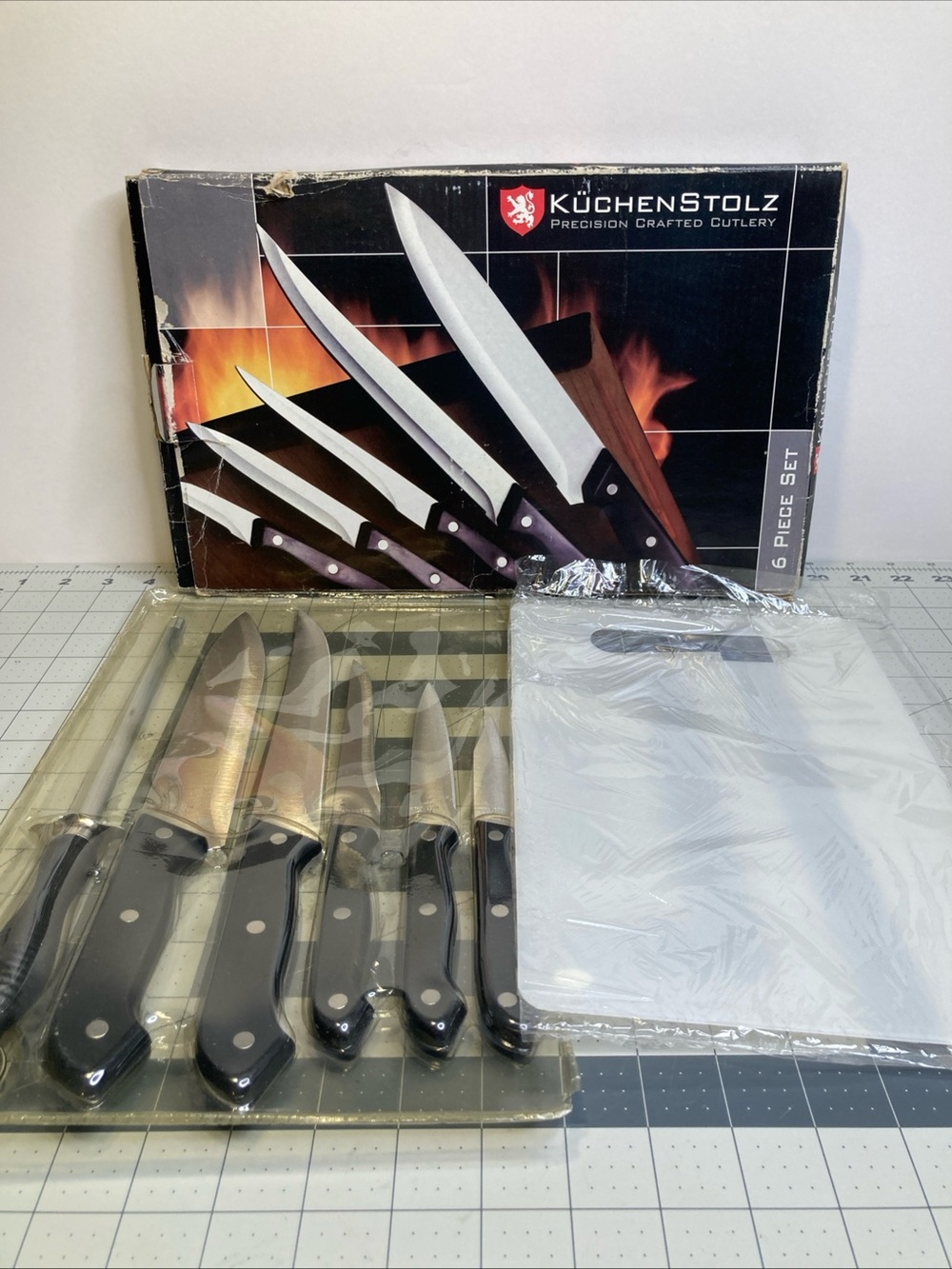 Kuchenstolz 6 Piece Chef's Knife Set W/ Sharpener Made In Germany New